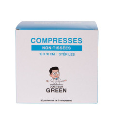 Dr Green Compresse Stérile Non Tissée 10 x 10cm B/50