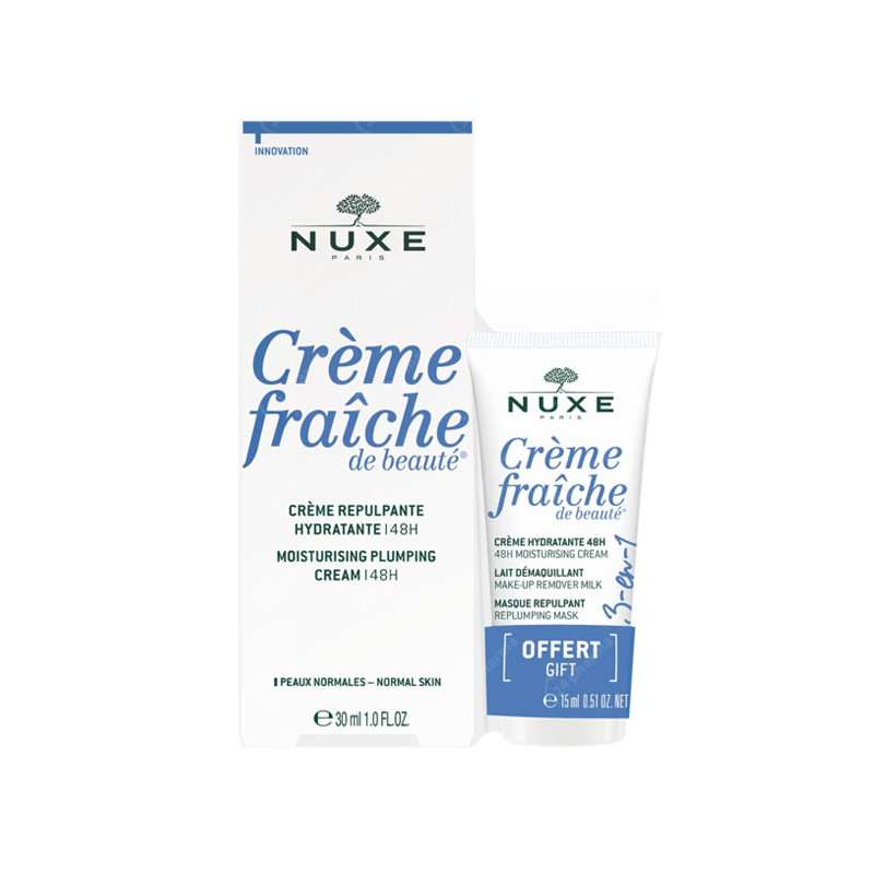 Nuxe Crème Fraîche de Beauté Crème Hydratante 48H 30ml + Crème Hydratante 15ml OFFERTE