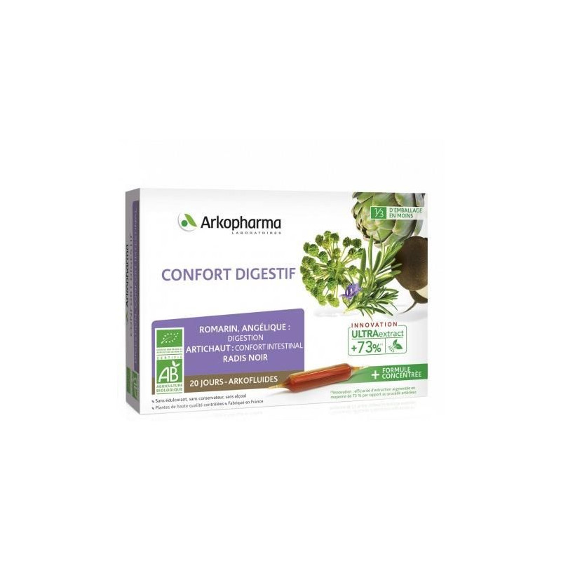 Arkopharma Pack Arkogélules Confort Digestif Bio 20 ampoules + 20 gratuites